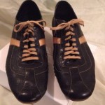 Cole Haan Nike Air Black & Gold Leather Mens Sz 8.5M