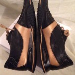 Cole Haan Nike Air Black & Gold Leather Mens Sz 8.5M