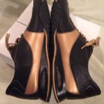 Cole Haan Nike Air Black & Gold Leather Mens Sz 8.5M