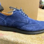 NEW Cole Haan Lunargrand Wingtip Blazer Blue Black Suede Oxford Shoes Size 10.5