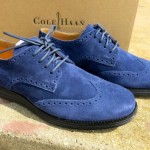 NEW Cole Haan Lunargrand Wingtip Blazer Blue Black Suede Oxford Shoes Size 10.5