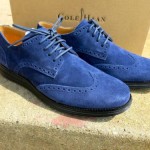 NEW Cole Haan Lunargrand Wingtip Blazer Blue Black Suede Oxford Shoes Size 10.5