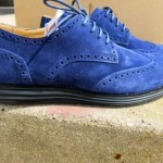NEW Cole Haan Lunargrand Wingtip Blazer Blue Black Suede Oxford Shoes Size 10.5