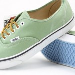 Vans Mens Authentic Brushed Twill Shoes Mint Green White 10 NWT