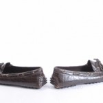 Cole Haan Gunnison Croc C05921 brown 9 leather driver loafer shoe $148 HBM245