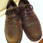 Cole Haan Distressed Brown Leather Cap Toe Oxfords, Size 8M. Nice!