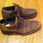 Cole Haan Distressed Brown Leather Cap Toe Oxfords, Size 8M. Nice!