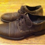Cole Haan Distressed Brown Leather Cap Toe Oxfords, Size 8M. Nice!