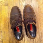 Cole Haan Distressed Brown Leather Cap Toe Oxfords, Size 8M. Nice!