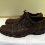 Cole Haan Distressed Brown Leather Cap Toe Oxfords, Size 8M. Nice!