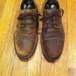 Cole Haan Distressed Brown Leather Cap Toe Oxfords, Size 8M. Nice!