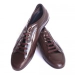 Hugo Boss Men’s Biarton 50254859 Fahion Leather Sneakers Brown Si