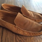 Hugo Boss 9.5 Brown Suede  Moc Toe Driver Slip On Casual Loafer Shoe