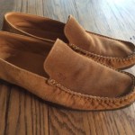 Hugo Boss 9.5 Brown Suede  Moc Toe Driver Slip On Casual Loafer Shoe