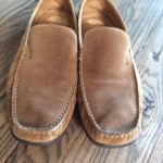 Hugo Boss 9.5 Brown Suede  Moc Toe Driver Slip On Casual Loafer Shoe