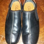 MEN’S COLE HAAN SLIP ON — LEATHER DARK BROWN SHOES SZ. 7.5 M