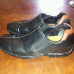 MEN’S COLE HAAN SLIP ON — LEATHER DARK BROWN SHOES SZ. 7.5 M