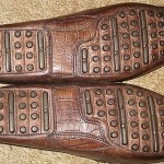 Mens Cole Haan Brown All Leather Croc Print Driving Moccasins sz 11 D
