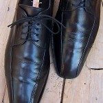 Hugo Boss Mens Dress Shoes Size 8.5M Black Leather Casual Comfort Lace Up Oxford