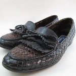 Bragano by Cole Haan Black /Brown Woven Leather Loafers Men’s Size 9.5 M