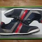 NEW HUGO BOSS GREEN LABEL DARK BLUE/BLACK/RED MEN WALKING SHOES Size 44