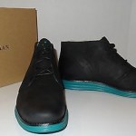 NIB Cole Haan LUNARGRAND Leather Chukka Sz 11.5 M  Black /Pendant Teal C11721
