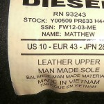 DIESEL Mens MATTHEW Blue Suede Leather Trainers Sneakers Size 10