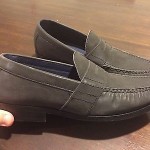 Cole Haan Mens Air Monroe Penny Loafers Black Silver Gray Reflective Shoes 9