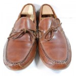 Cole Haan Genuine Handsewn Brown Leather Slippers Driving Mocc Mens 11.5 M VGUC