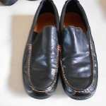 GENTLY WORN COLE HAAN BLACK LEATHER DRIVING MOCCASINS SIZE 10.5