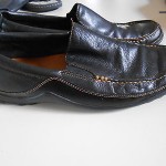 GENTLY WORN COLE HAAN BLACK LEATHER DRIVING MOCCASINS SIZE 10.5