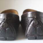 Cole Haan Driving Moccasins Brown Faux Croc Leather Gold Bit Mens Size 12M