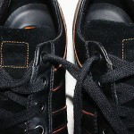 BOSS HUGO BOSS ORANGE LABEL BLACK LEATHER/SUEDE SNEAKERS Sz 44 / US 11