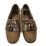 COLE HAAN MENS LOAFERS TASSEL SHOES BROWN LEATHER SIZE 8 M