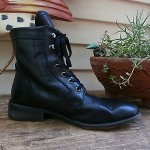Diesel “The Pit” Black Leather Lace Up Combat Boots w/Zip Detail Sz 7/7.5 EUR 40