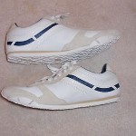 Diesel Mens Run-away White/Mojave Desert Leather Sneakers 10.5