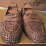 woven leather loafer by cole haan brown size 11.m