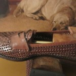 woven leather loafer by cole haan brown size 11.m