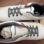 NEW DIESEL MENS SZ 8.5 Smatch S Fashion Sneaker Vaporous Grey/Bright White Shoes