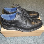 New Cole Haan Lunargrand Long Wing Tip Black 13 M