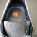 HUGO BOSS Mens 9 EU 42 Whte/Silver Fashion Leather & Suede Sneakers