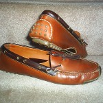 COLE HAAN British Tan/Brown  Leather Mens Slip On Driving Moc Shoes sz 10.5D