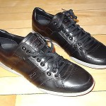 NIB Men’s HUGO BOSS Starros Black Shoes leather sneakers size 9 US, 8 UK, 42 EU