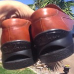 NEW COLE HAAN AIR CAMEL BROWN LEATHER SLIP ON WITH NIKE AIR IN HEEL