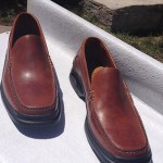 NEW COLE HAAN AIR CAMEL BROWN LEATHER SLIP ON WITH NIKE AIR IN HEEL