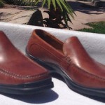 NEW COLE HAAN AIR CAMEL BROWN LEATHER SLIP ON WITH NIKE AIR IN HEEL