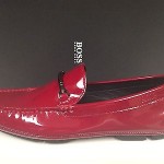 Hugo Boss Drivio Men’s Loafers Mocassins Slip On Patent Leather Shoes Red
