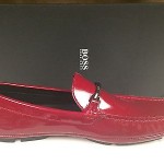 Hugo Boss Drivio Men’s Loafers Mocassins Slip On Patent Leather Shoes Red