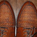 VTG COLE HAAN WOVEN LEATHER LACE UP SHOES MENS 12M MADE IN USA RARE EUC!