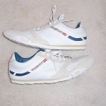 Diesel Mens Run-away White/Mojave Desert Leather Sneakers 10.5
